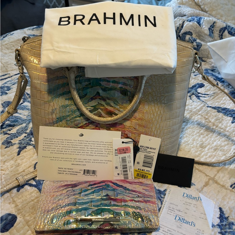 Brahmin- Duxbury Satchel-Entice Ombré Melbourne with Ady wallet